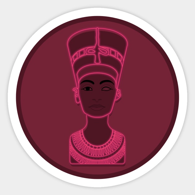 Nefertiti Queen of Neon Sticker by Hayh0